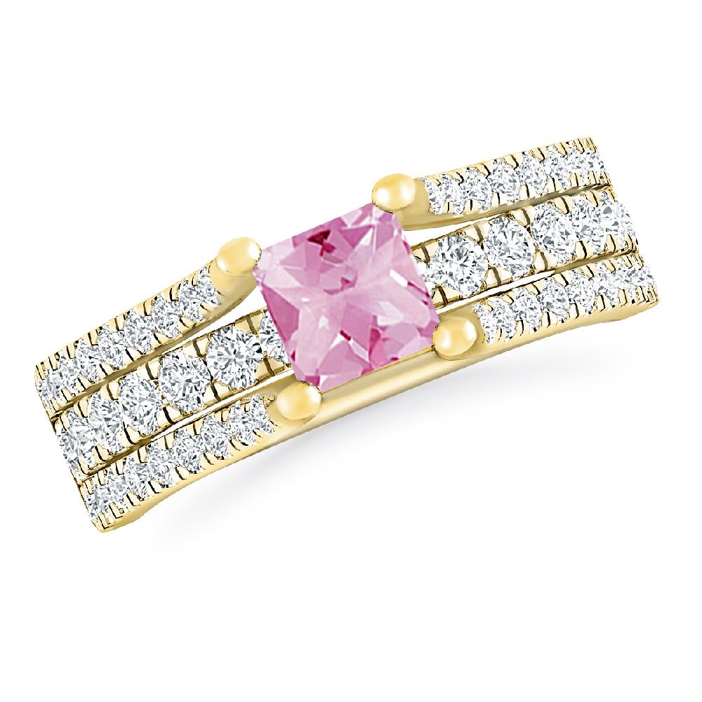 Yellow Gold - Pink Tourmaline