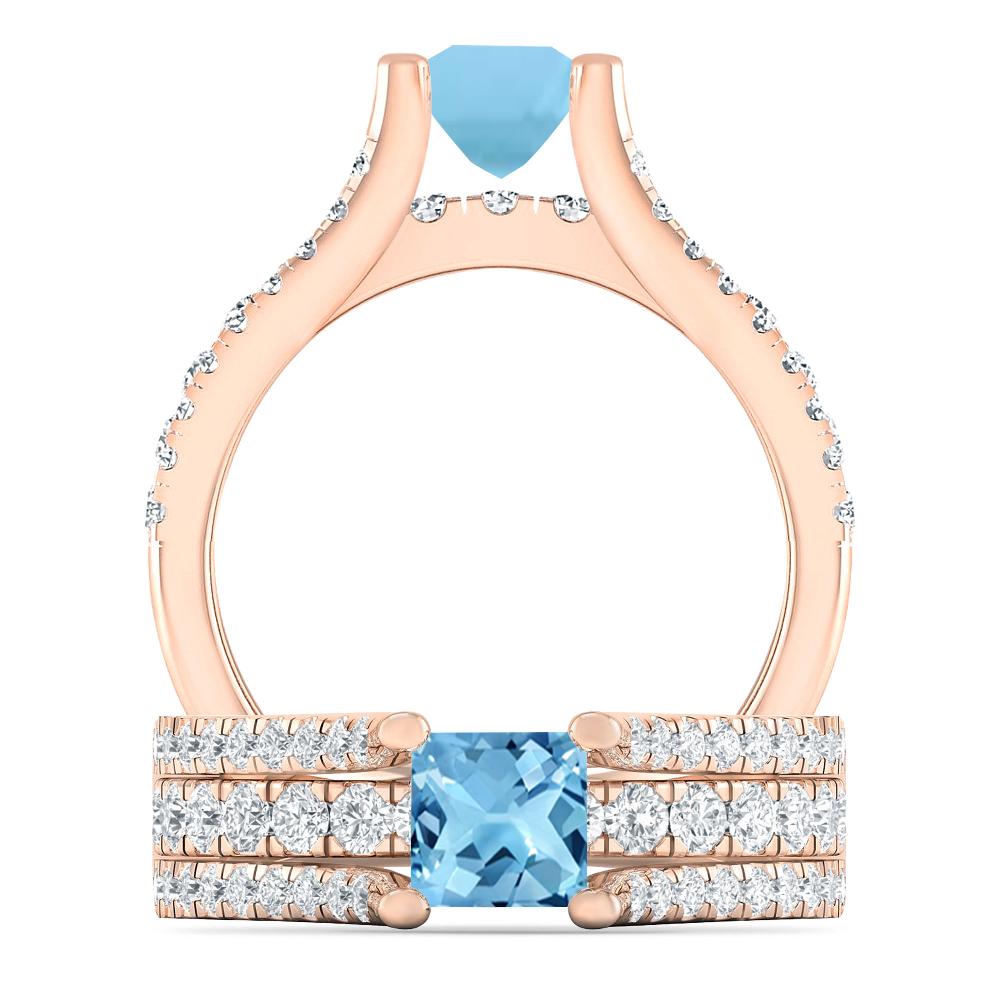 Rose Gold - Blue Topaz