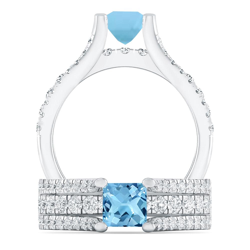 White Gold - Blue Topaz