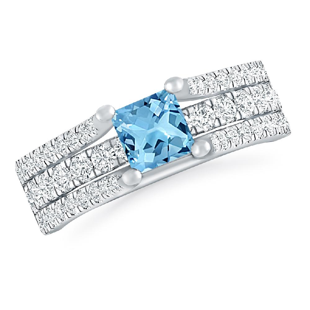 White Gold - Blue Topaz