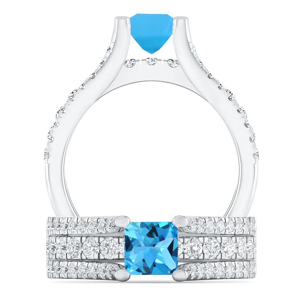 White Gold - Blue Topaz