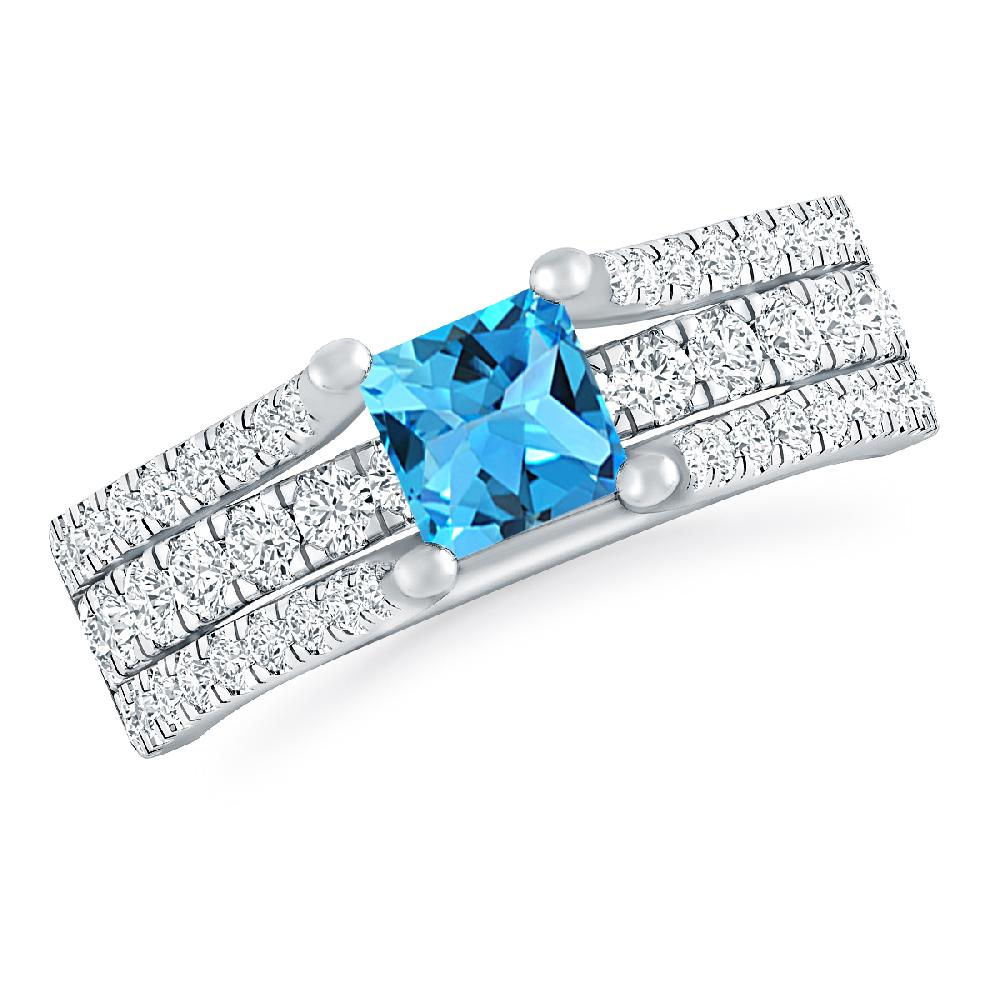 White Gold - Blue Topaz