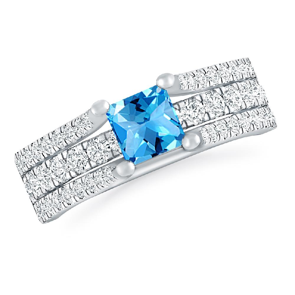 White Gold - Blue Topaz