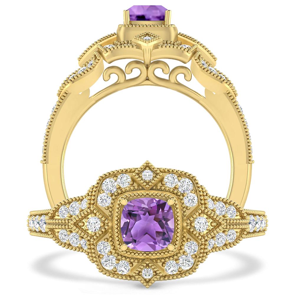 Yellow Gold - Amethyst