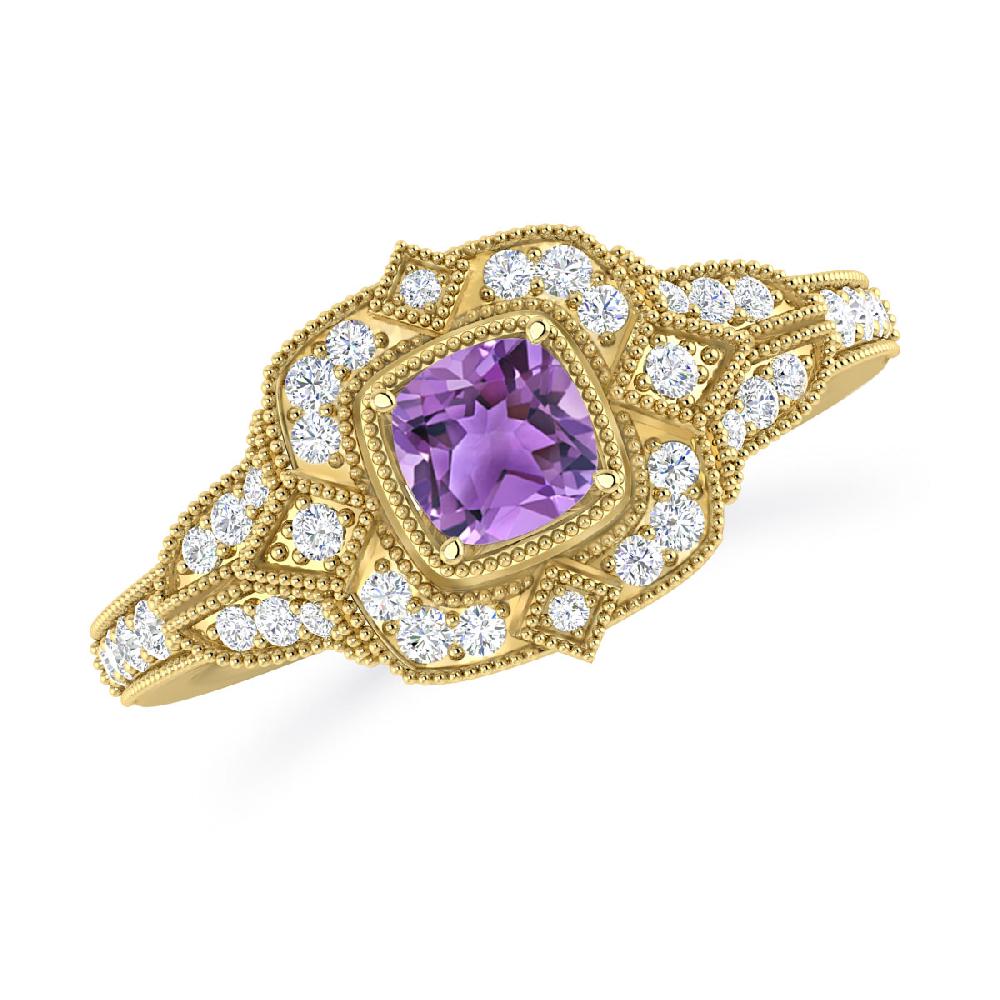 Yellow Gold - Amethyst