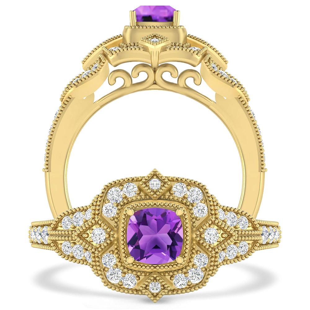 Yellow Gold - Amethyst