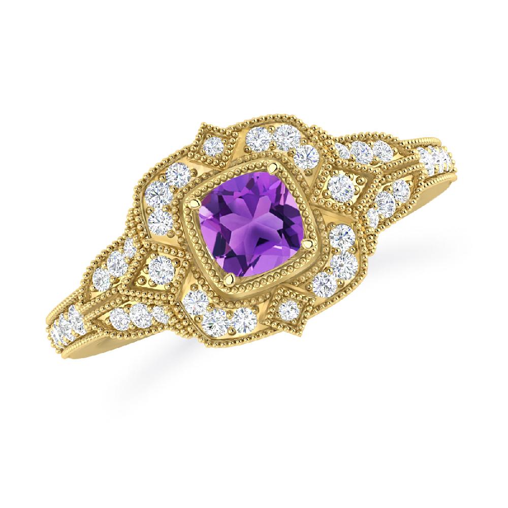 Yellow Gold - Amethyst