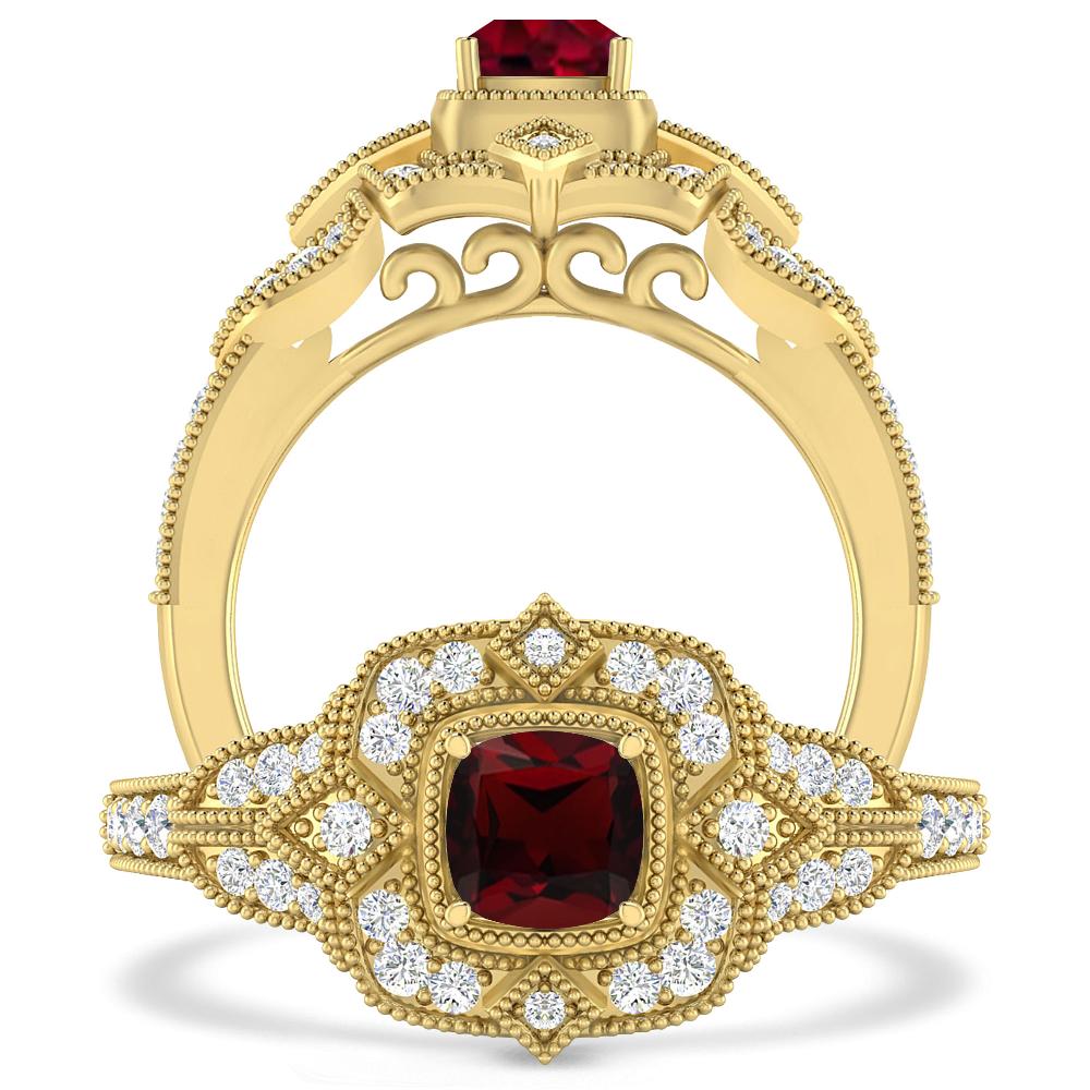 Yellow Gold - Garnet