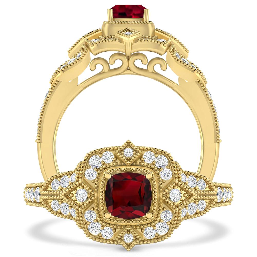 Yellow Gold - Garnet