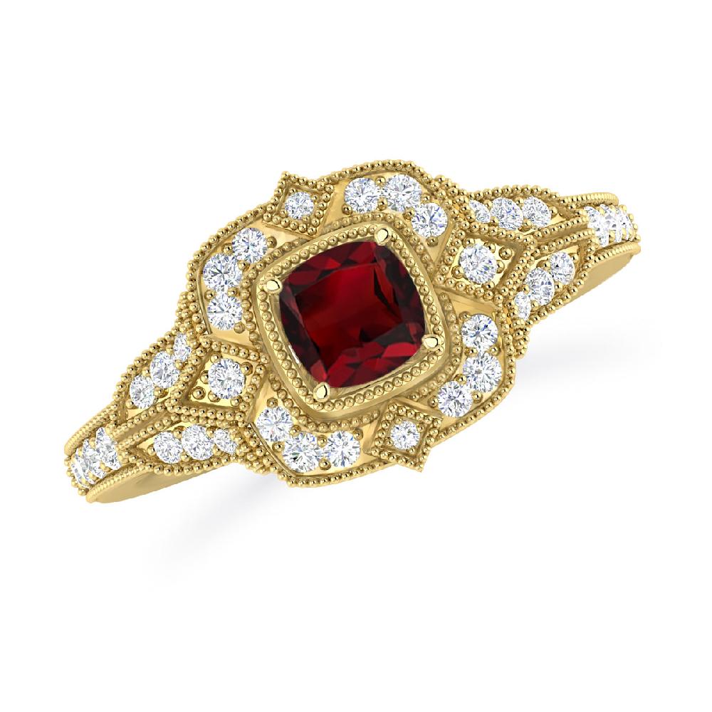 Yellow Gold - Garnet