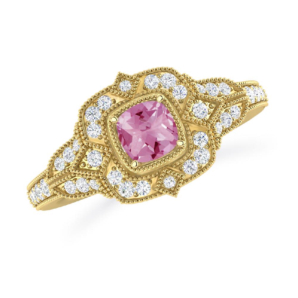 Yellow Gold - Pink Tourmaline