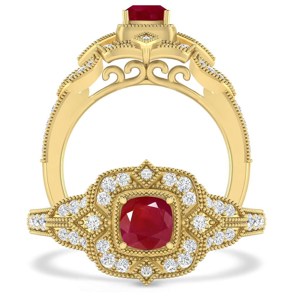 Yellow Gold - Ruby