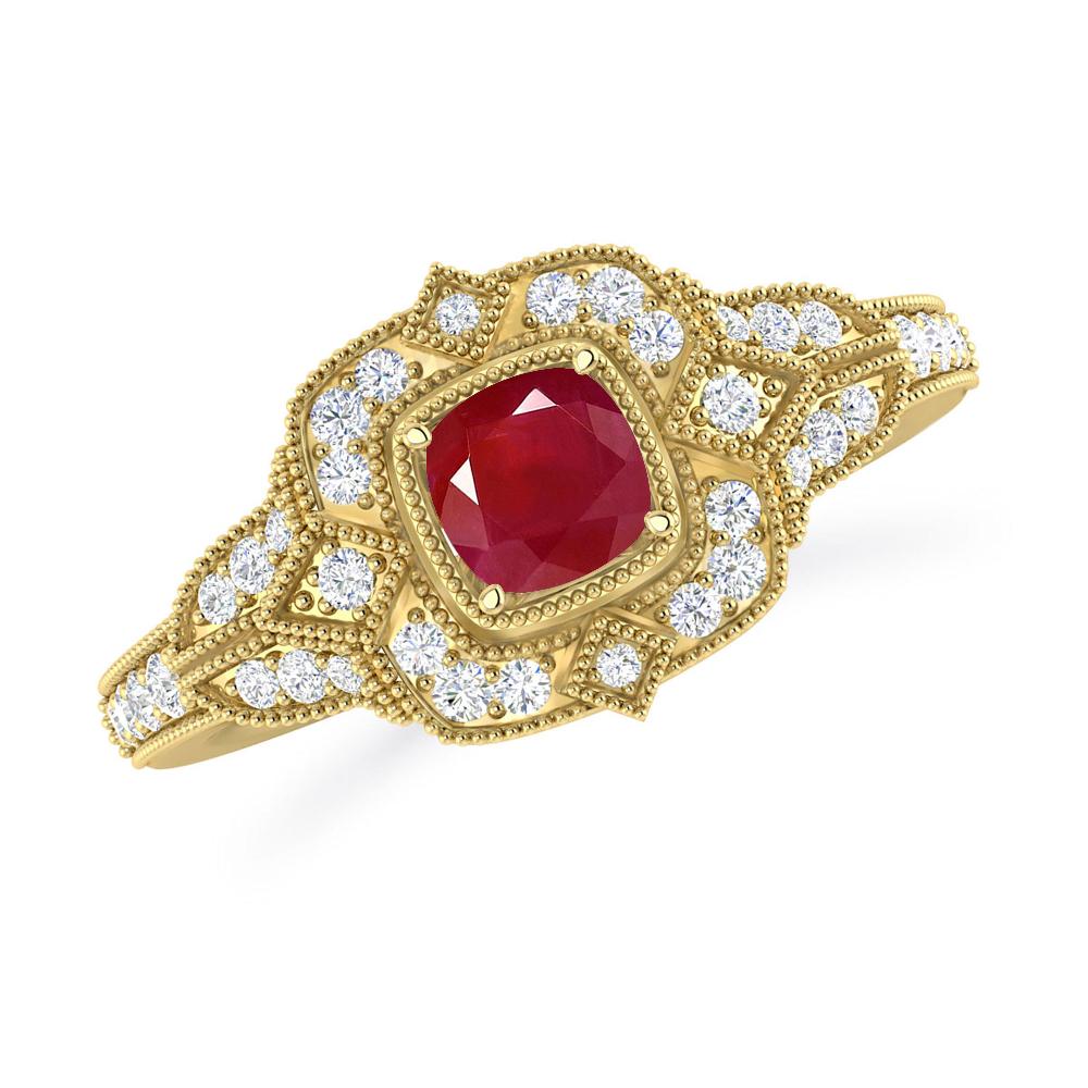 Yellow Gold - Ruby