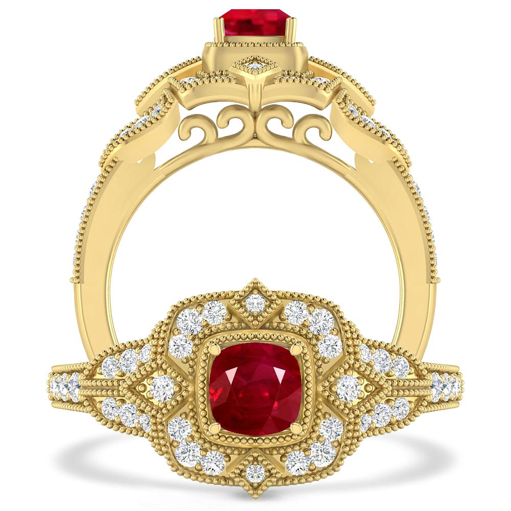 Yellow Gold - Ruby