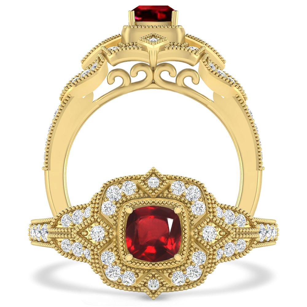 Yellow Gold - Ruby