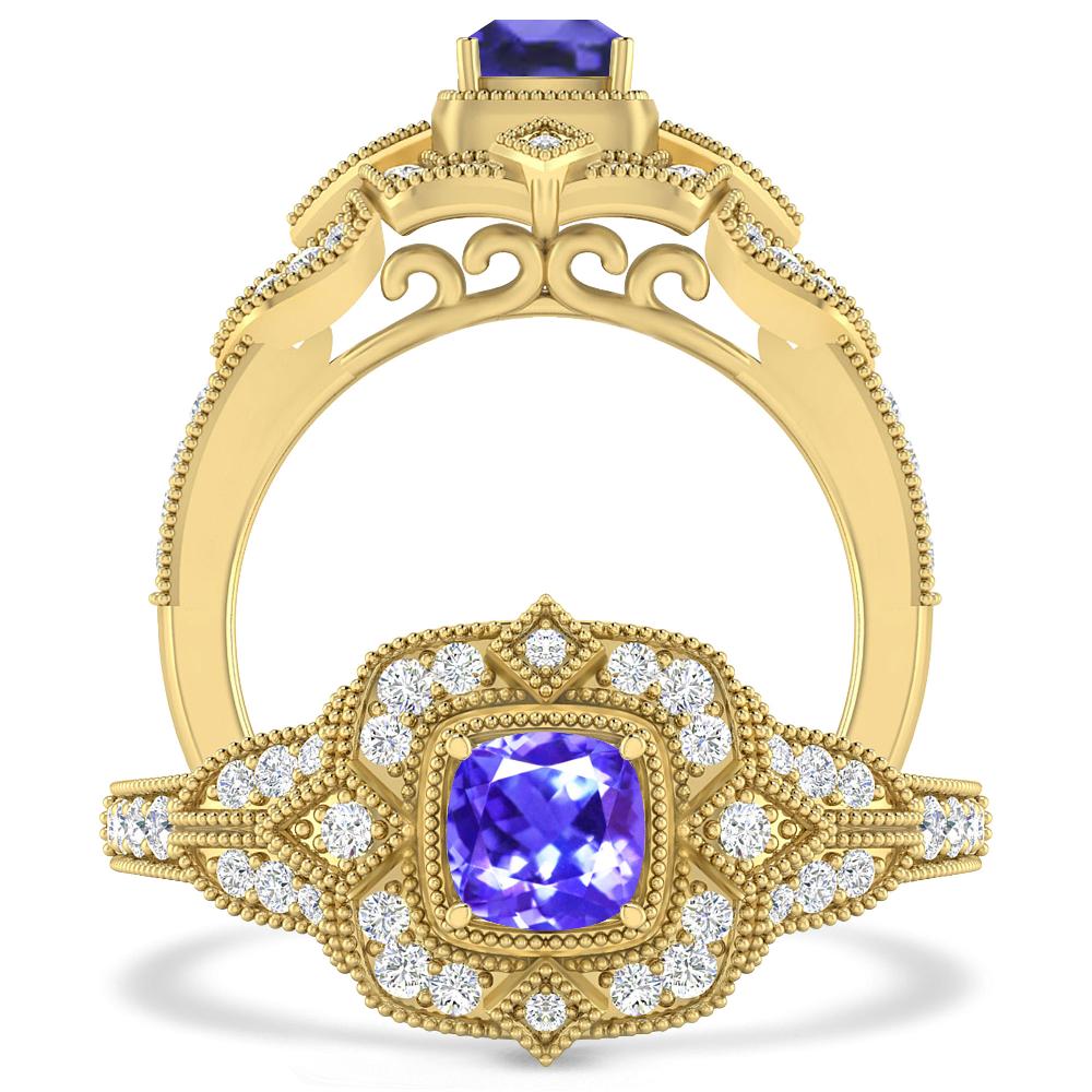 Yellow Gold - Tanzanite