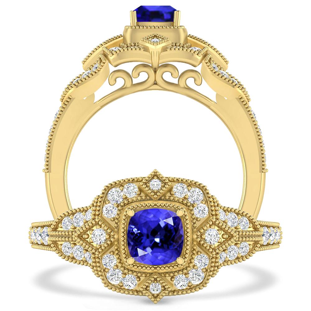 Yellow Gold - Tanzanite