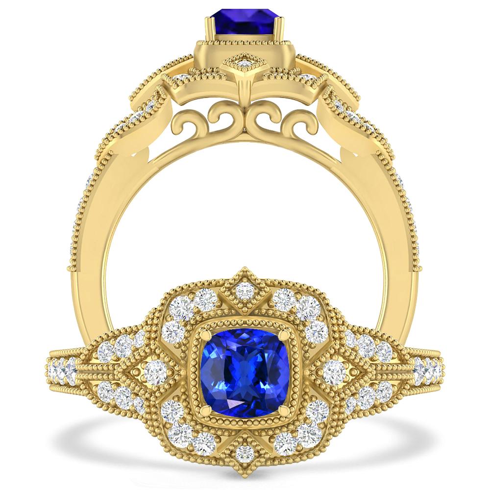 Yellow Gold - Tanzanite