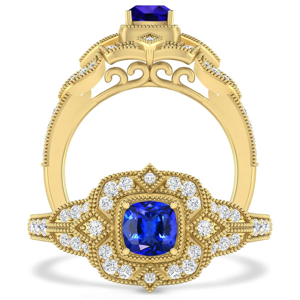 Yellow Gold - Tanzanite