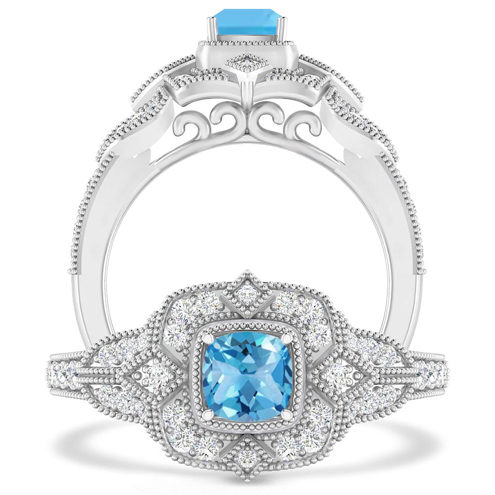 White Gold - Blue Topaz