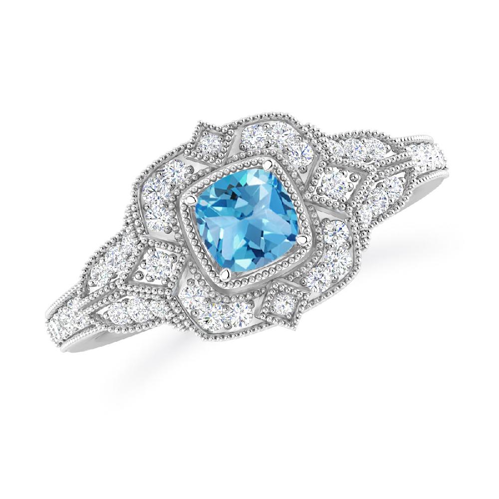 White Gold - Blue Topaz