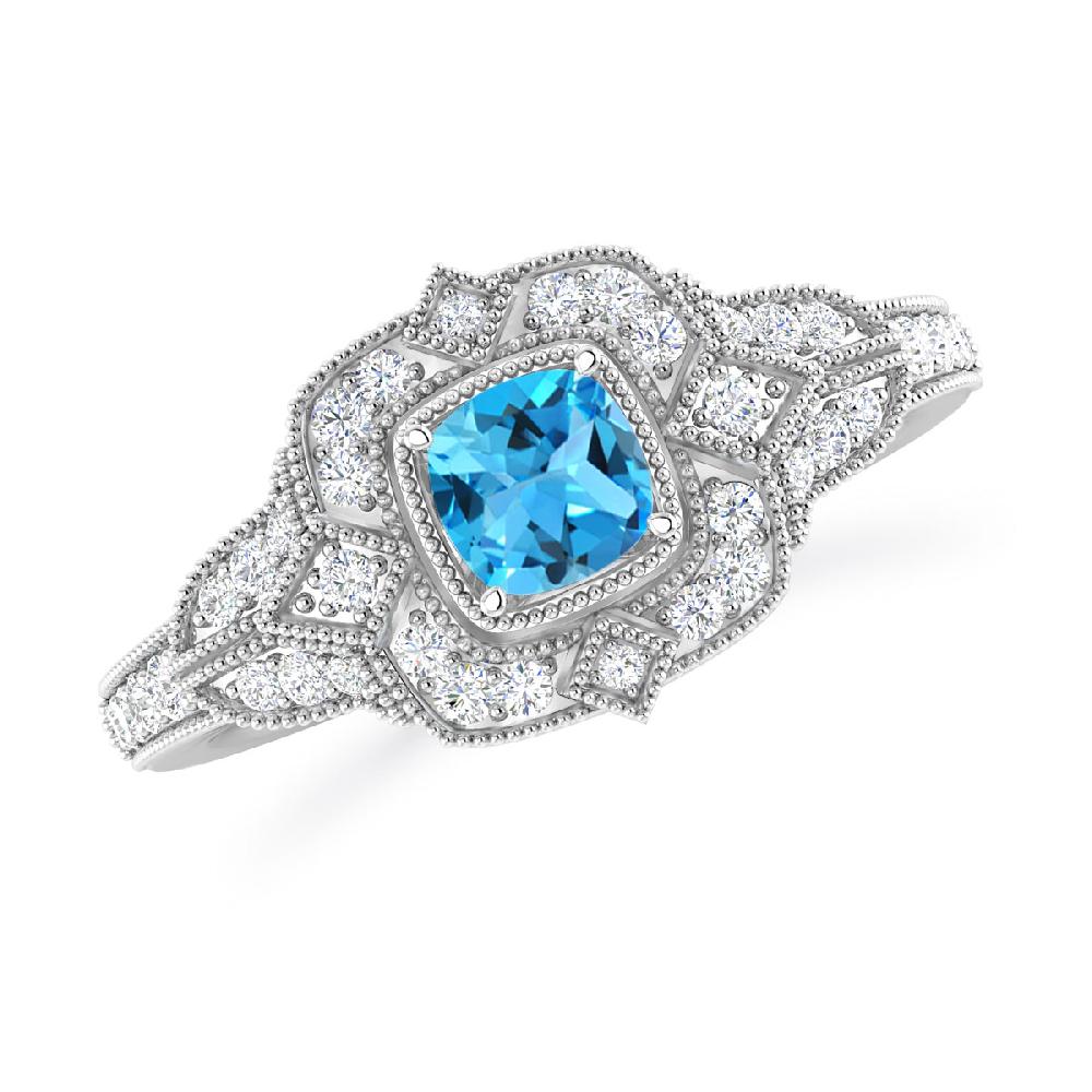 White Gold - Blue Topaz