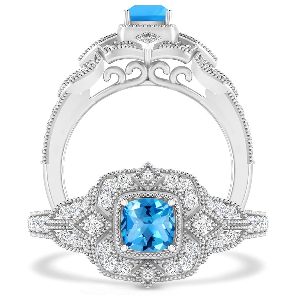 White Gold - Blue Topaz