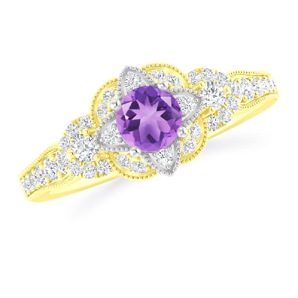 Yellow Gold - Amethyst