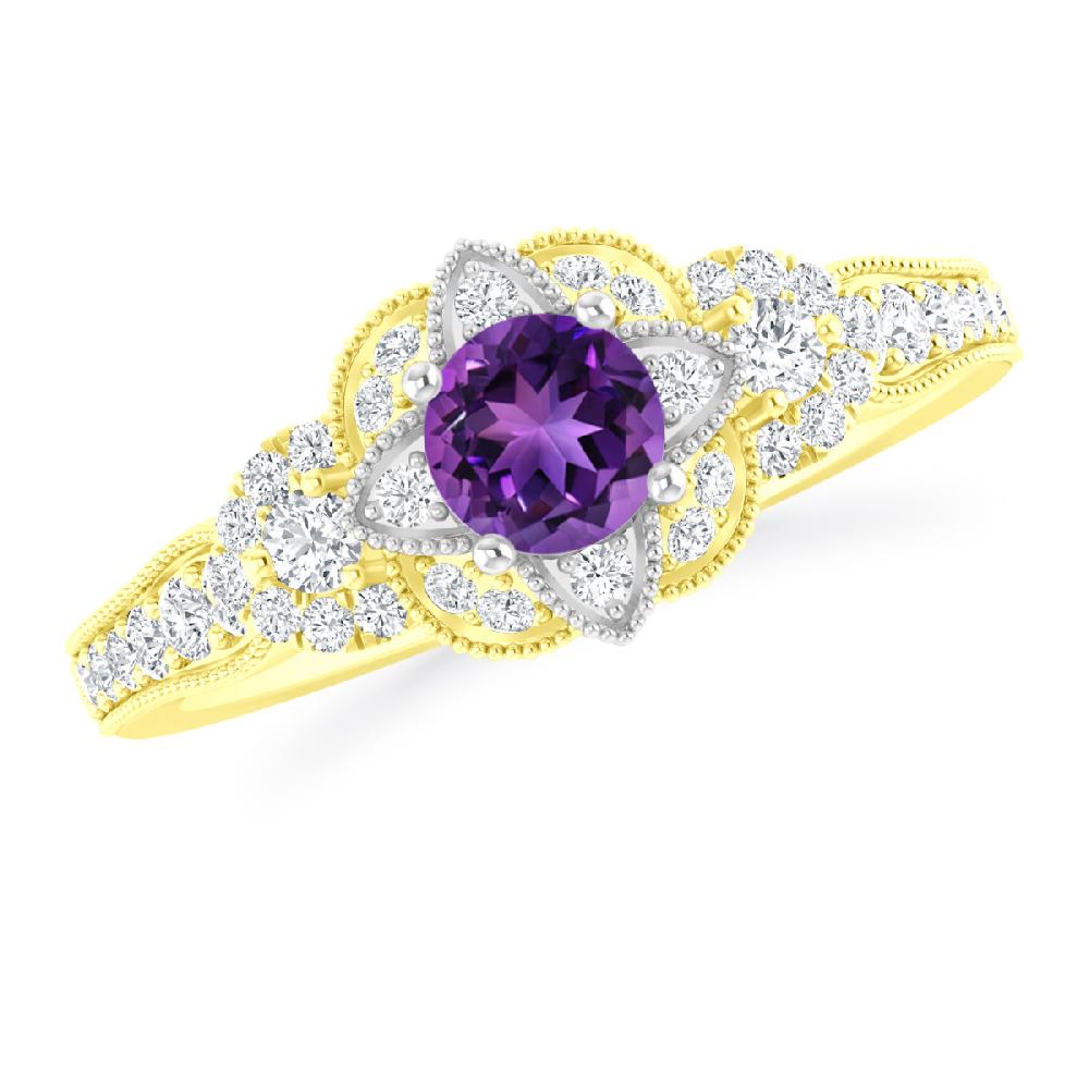 Yellow Gold - Amethyst