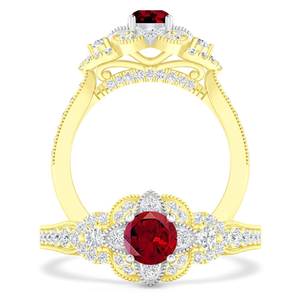 Yellow Gold - Garnet