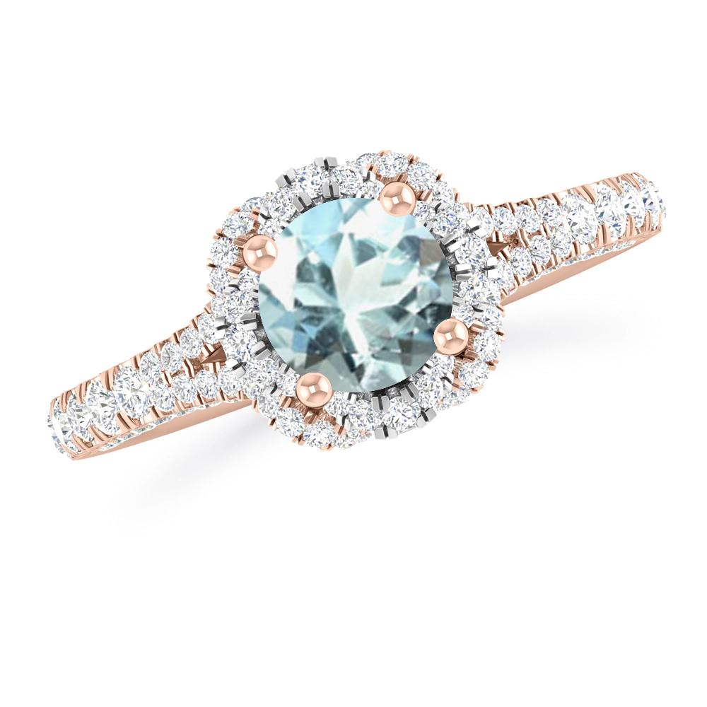 Rose Gold - Aquamarine