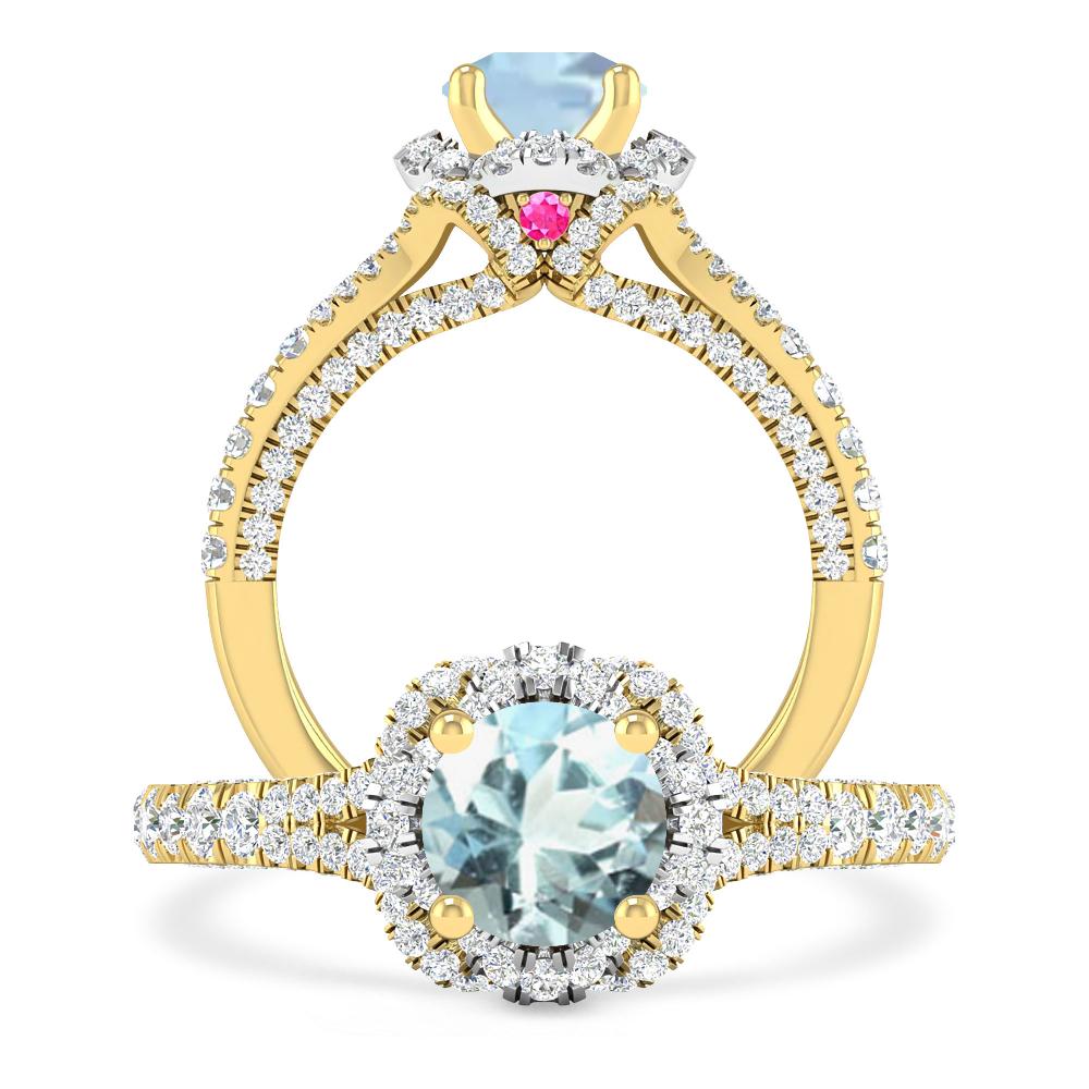 Yellow Gold - Aquamarine