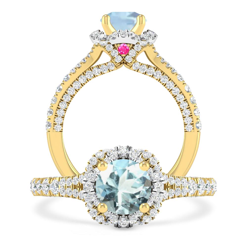 Yellow Gold - Aquamarine