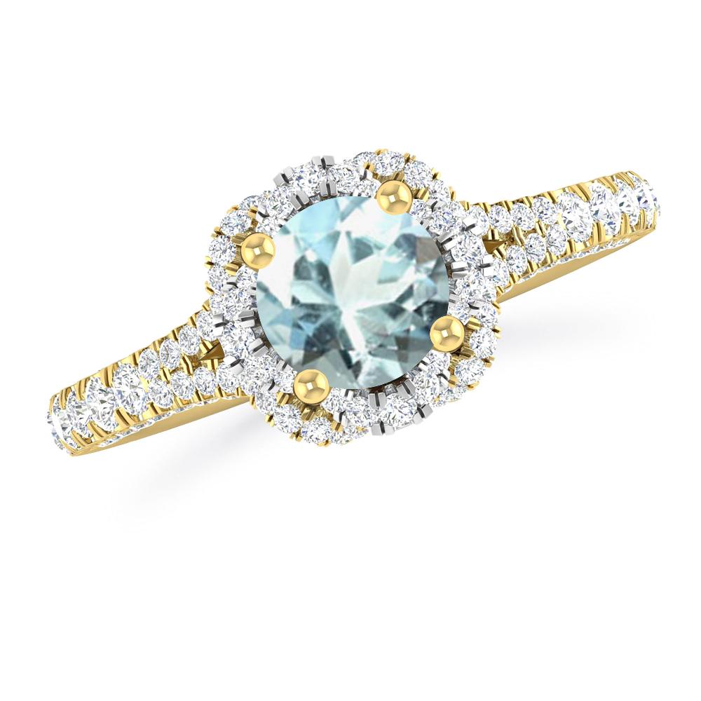 Yellow Gold - Aquamarine