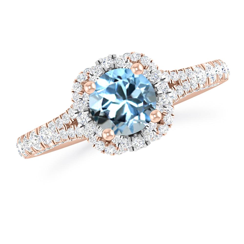 Rose Gold - Aquamarine
