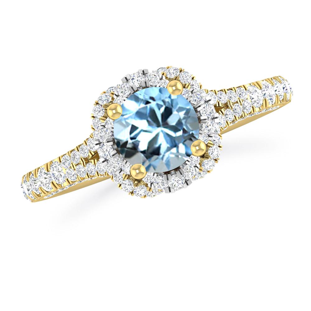 Yellow Gold - Aquamarine