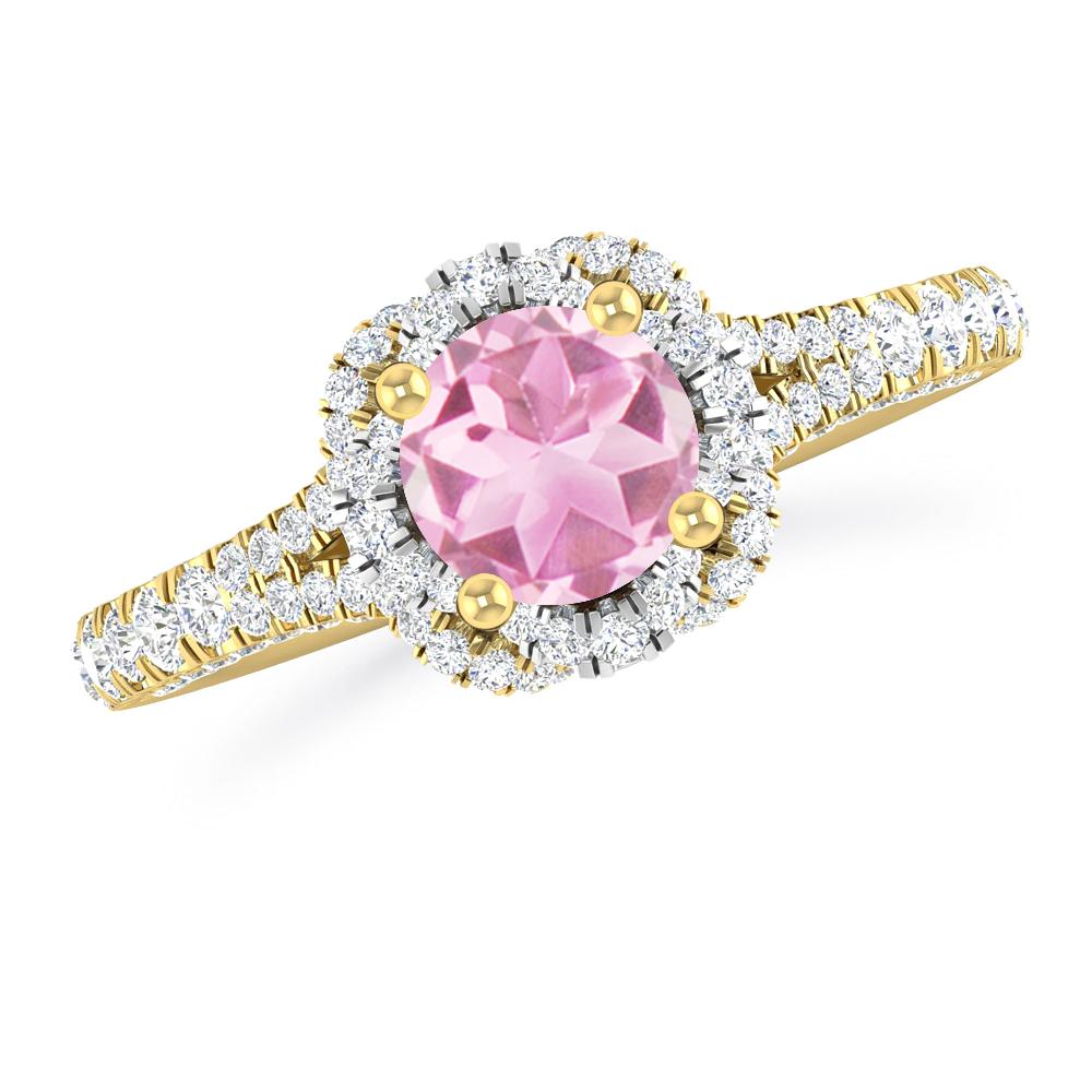 Yellow Gold - Pink Tourmaline