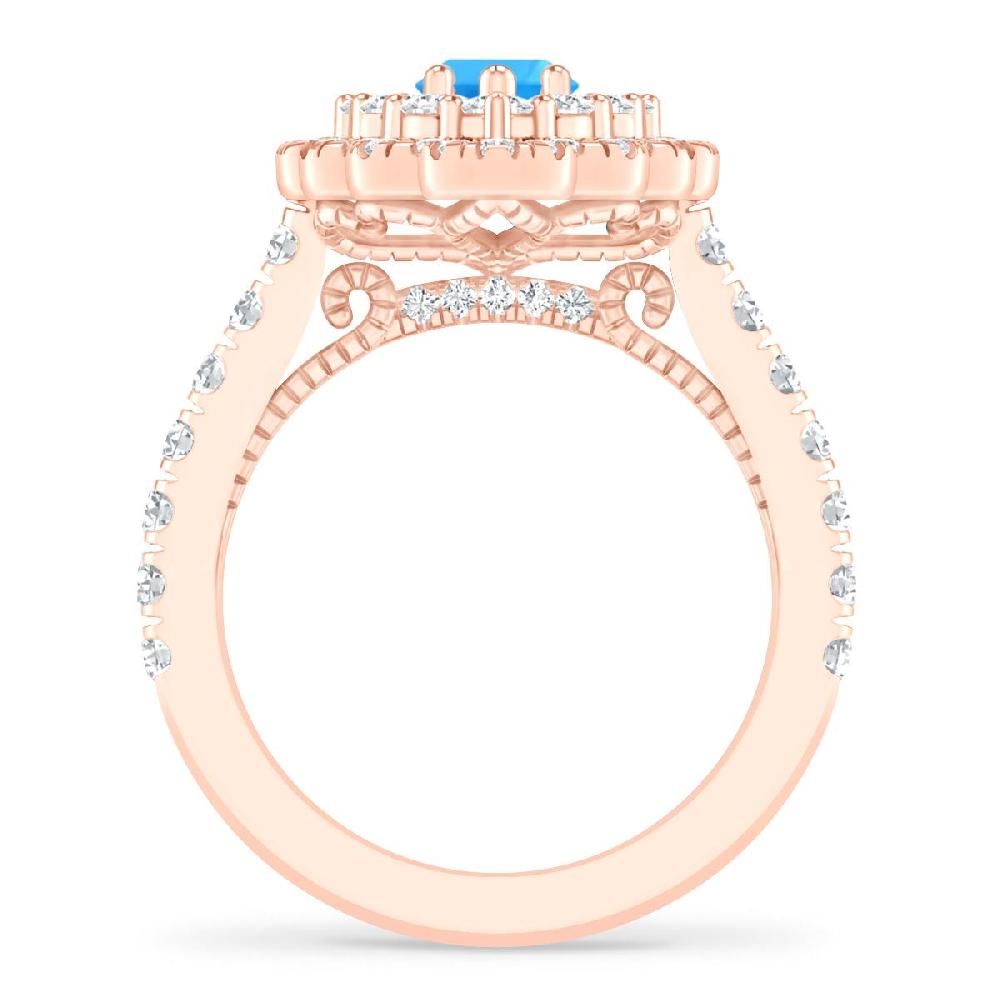 Rose Gold - Blue Topaz