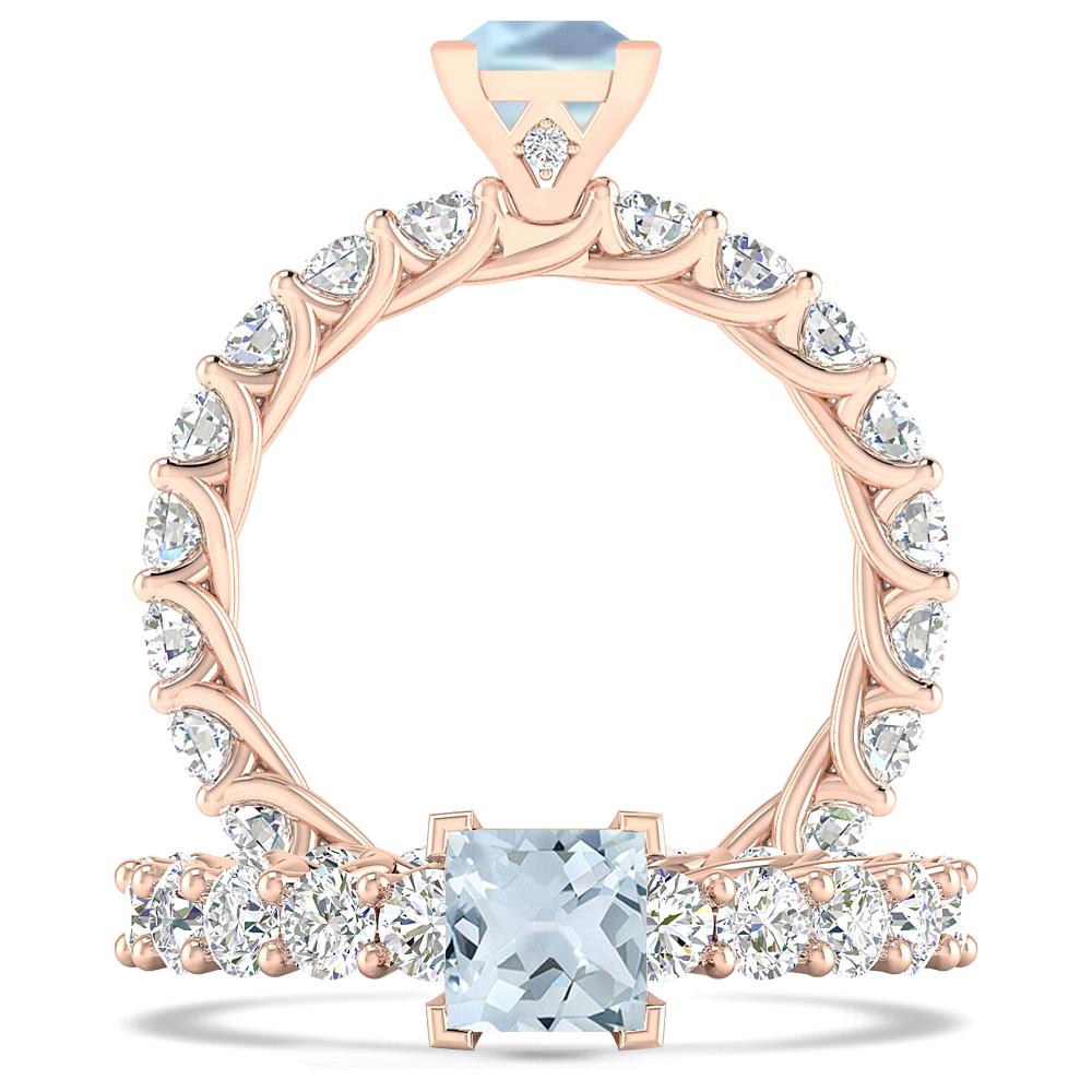 Rose Gold - Aquamarine