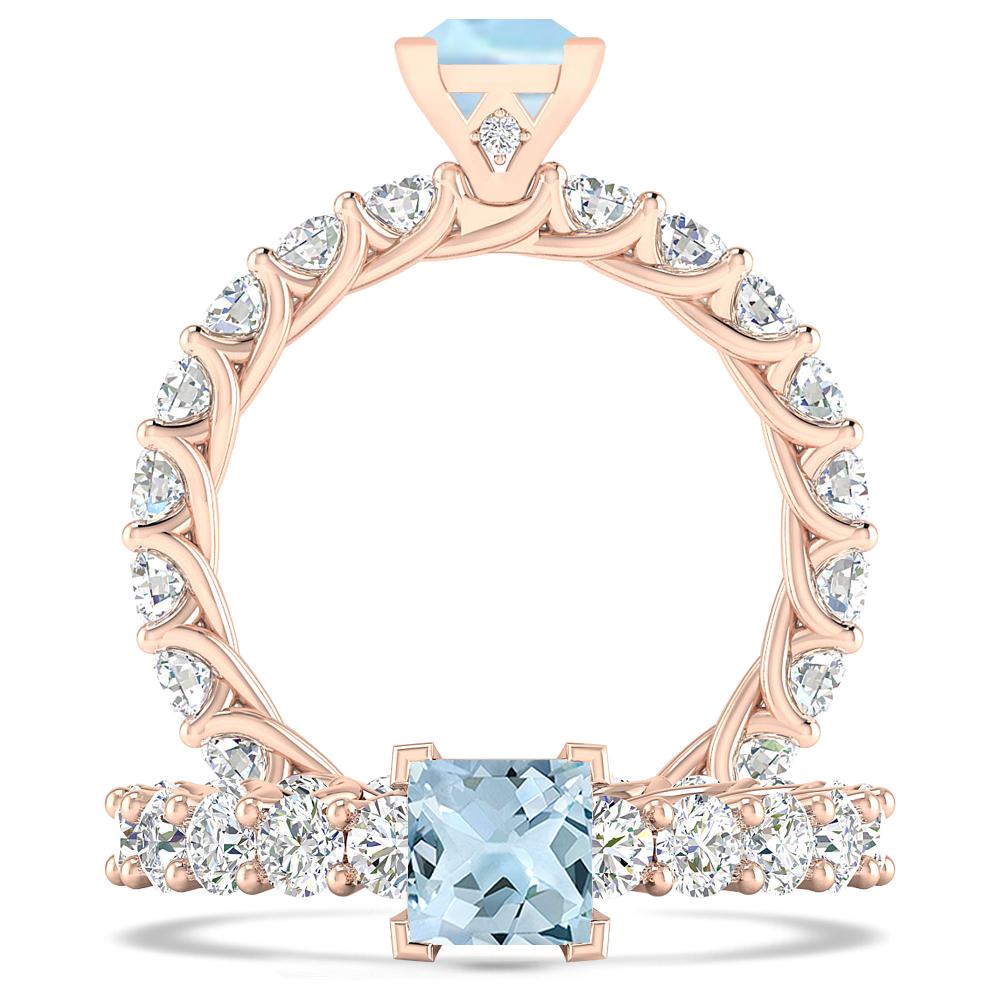 Rose Gold - Aquamarine