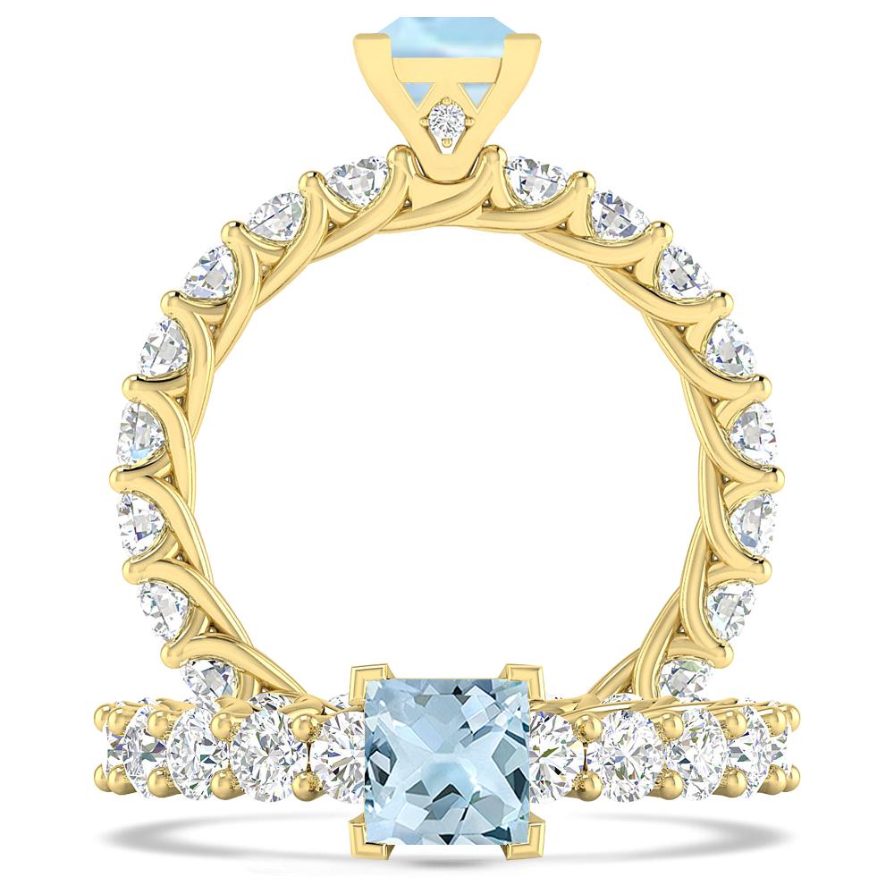 Yellow Gold - Aquamarine