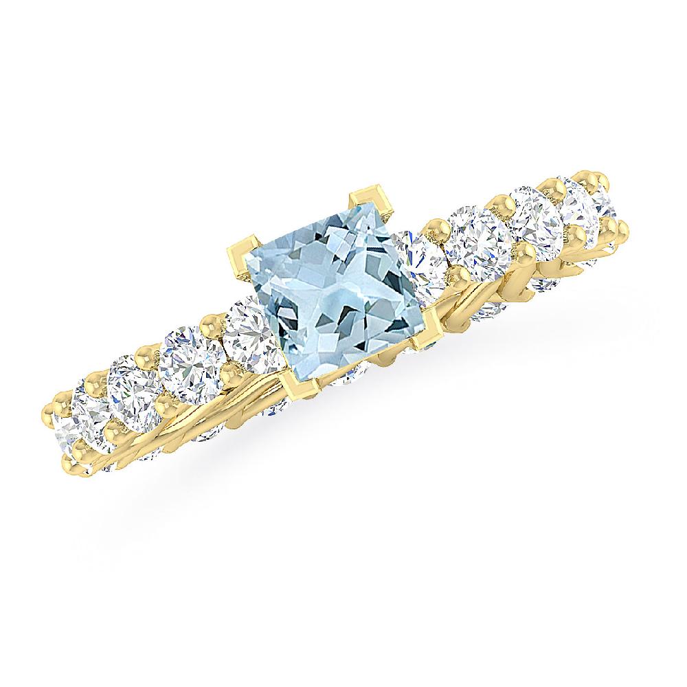 Yellow Gold - Aquamarine