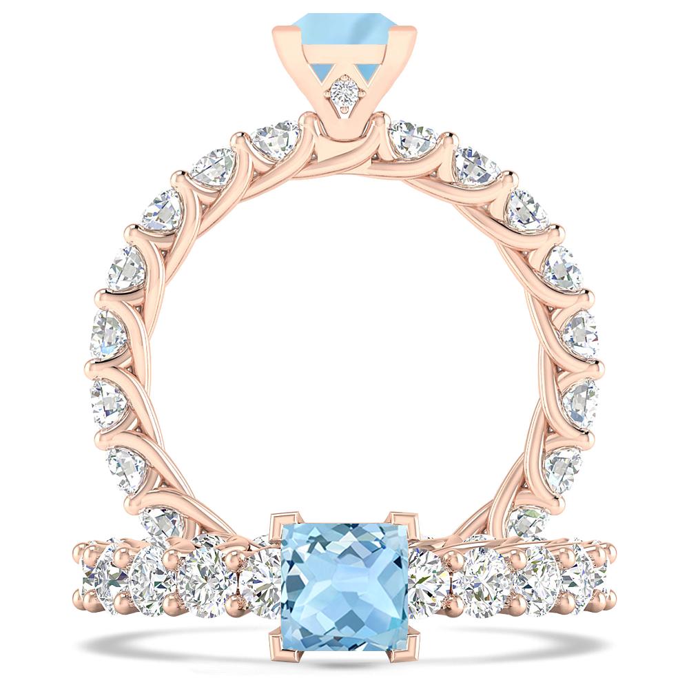 Rose Gold - Aquamarine