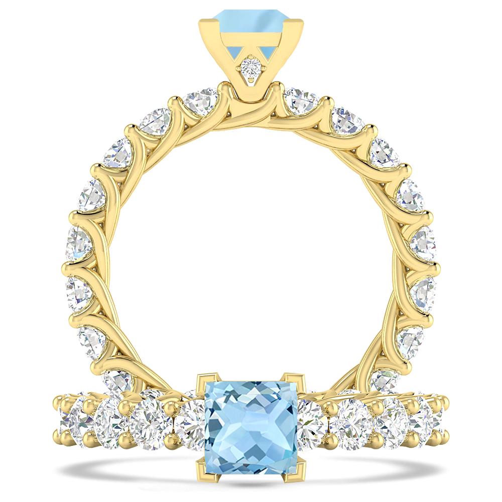 Yellow Gold - Aquamarine