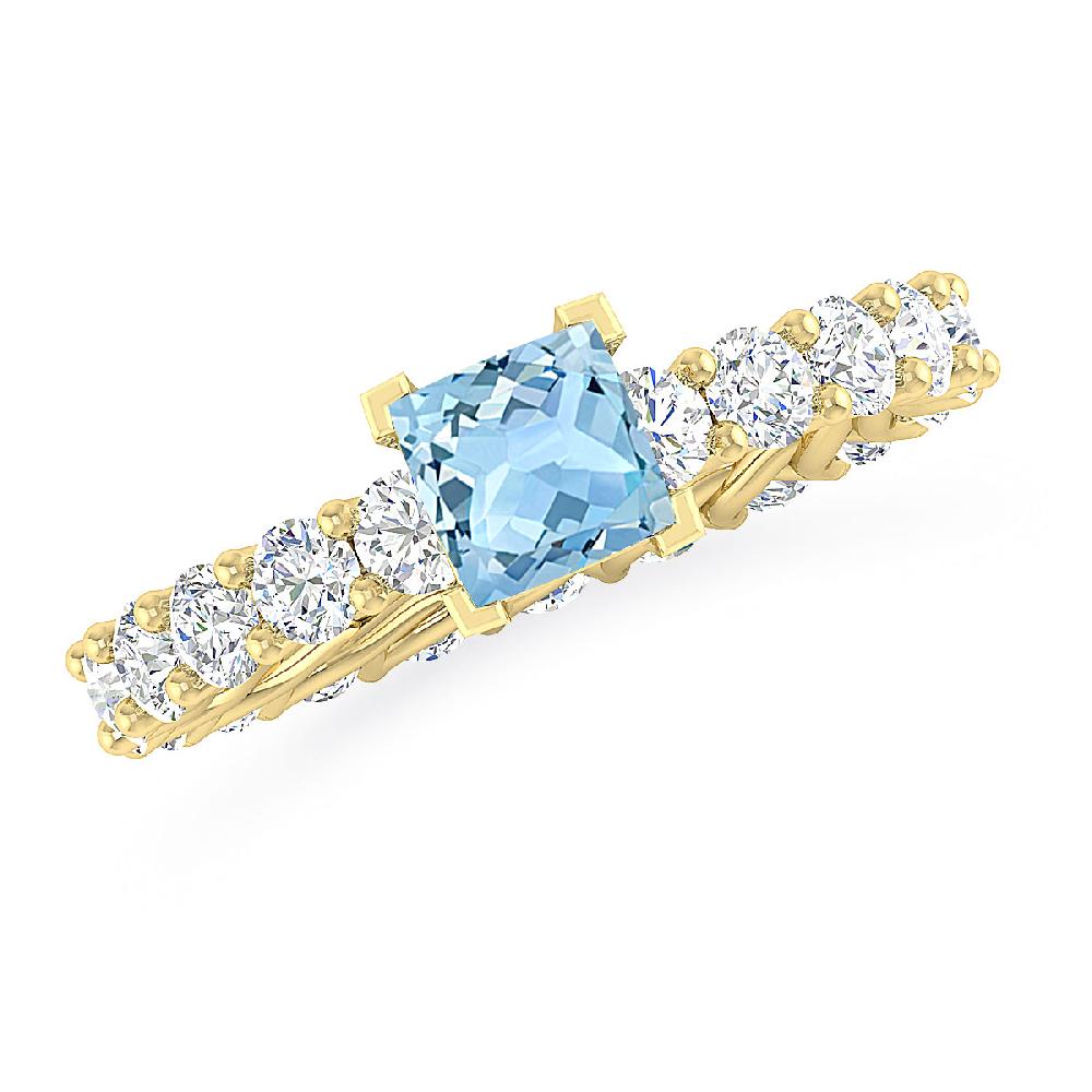 Yellow Gold - Aquamarine