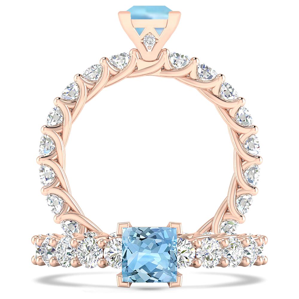 Rose Gold - Aquamarine