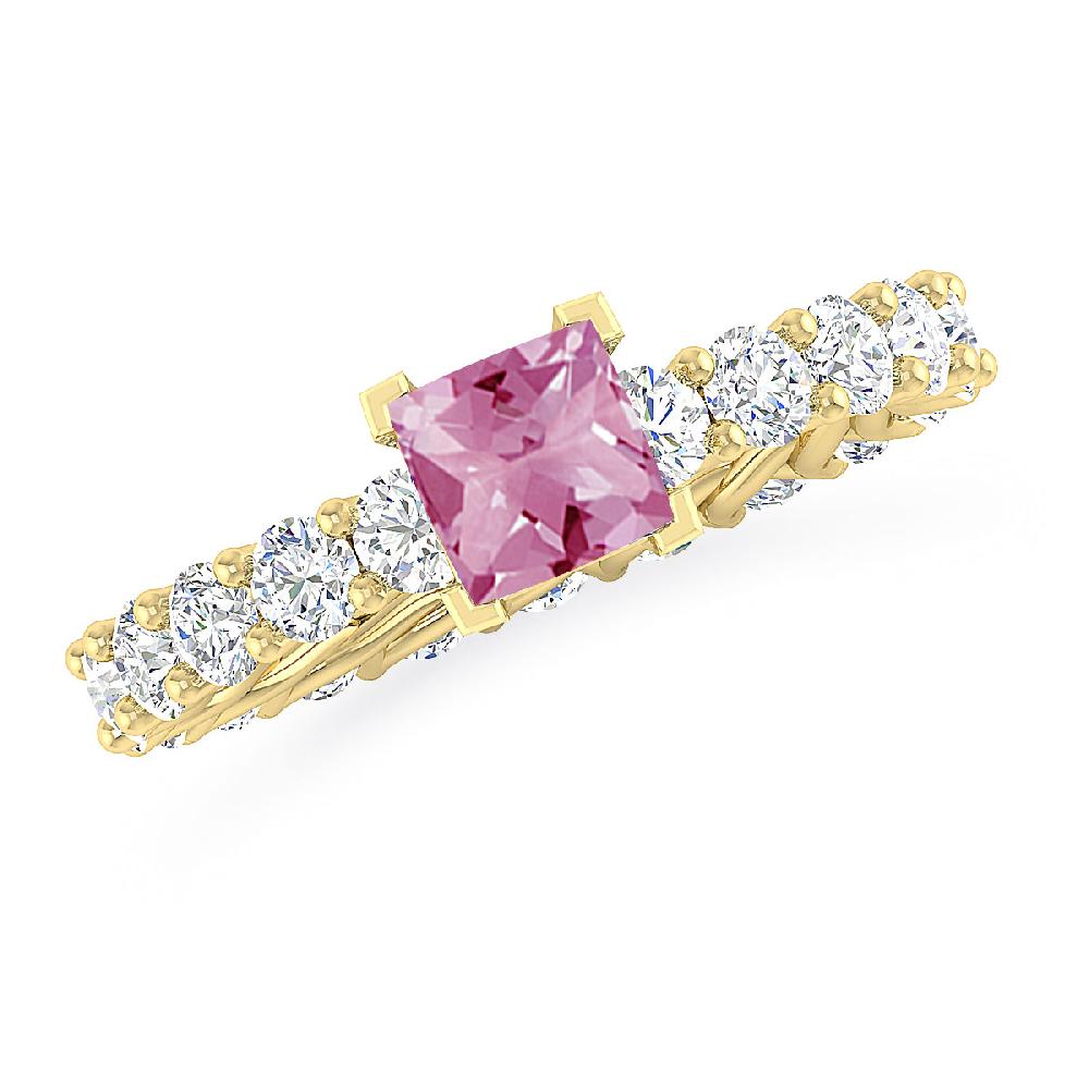 Yellow Gold - Pink Tourmaline