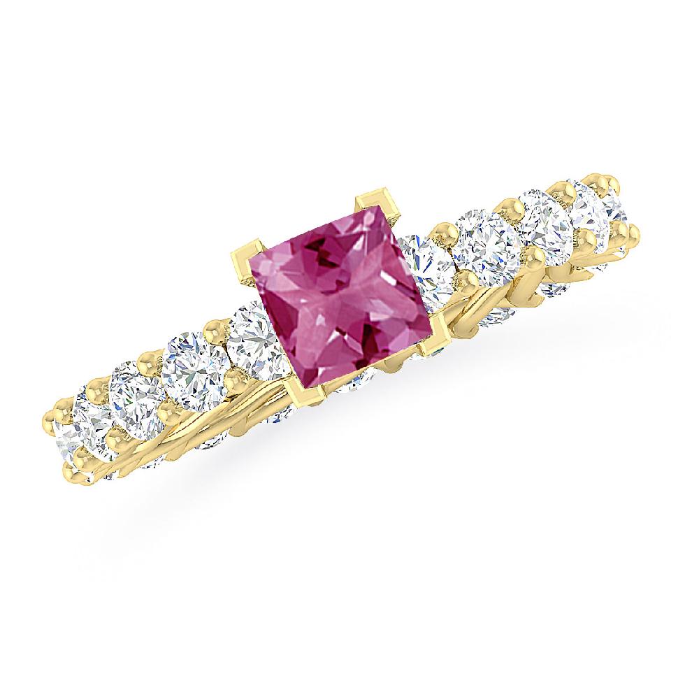 Yellow Gold - Pink Tourmaline