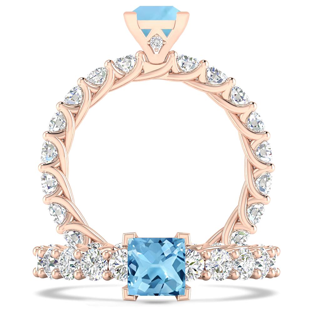 Rose Gold - Blue Topaz