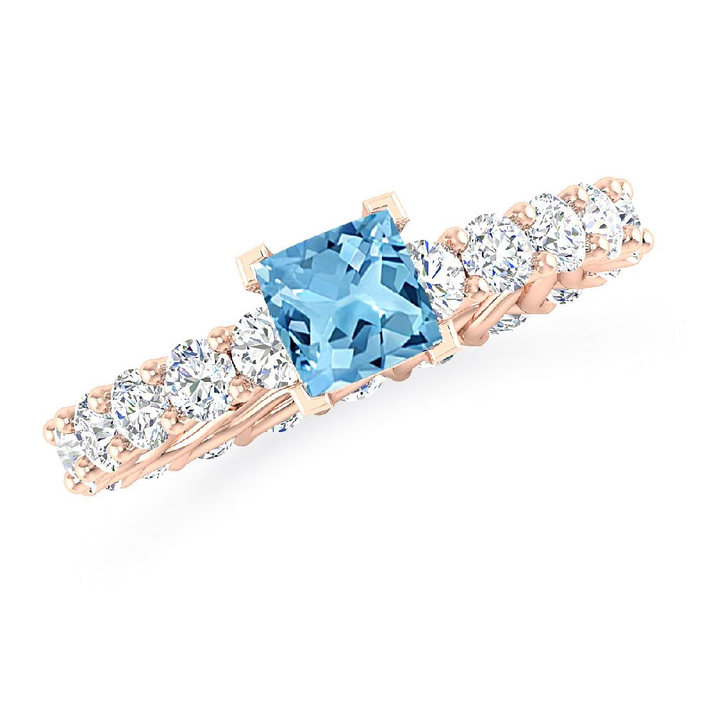 Rose Gold - Blue Topaz